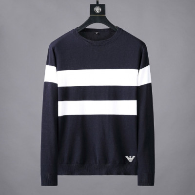 Armani 2019 Mens Crew -neck Wool Sweater - 알마니 2019 남성 크루넥 울 스웨터 Arm0326x.Size(m - 3xl).블랙