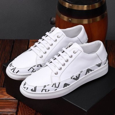 Armani 2019 Mens Leather Sneakers  - 알마니 2019 남성용 레더 스니커즈 ARMS0111,Size(240 - 270).화이트