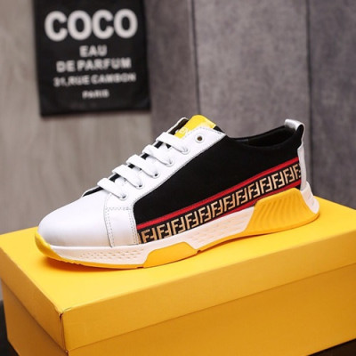 Fendi 2019 Mens Leather Sneakers - 펜디 2019 남성용 레더 스니커즈 FENS0245,Size(240 - 270).화이트+블랙