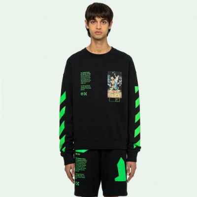 Off-white 2019 Mens Logo Cotton Man-to-man - 오프화이트 2019 남성 로고 오버사이즈 코튼 맨투맨 Off0186x.Size(s - xl).블랙