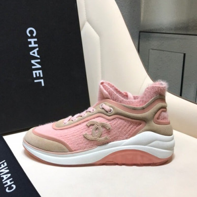 Chanel 2019 Ladies Suede & Knit Sneakers - 샤넬 2019 여성용 스웨이드&니트 스니커즈 CHAS0432.Size(225 - 255).핑크