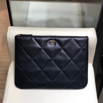 Chanel 2019 Leather Clutch Bag,28CM - 샤넬 2019 레더 클러치백,CHAB1242,28CM,블랙