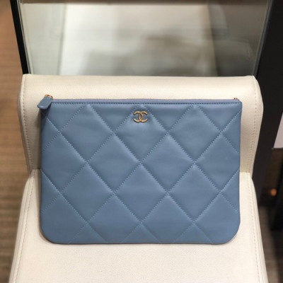 Chanel 2019 Leather Clutch Bag,28CM - 샤넬 2019 레더 클러치백,CHAB1243,28CM,스카이블루