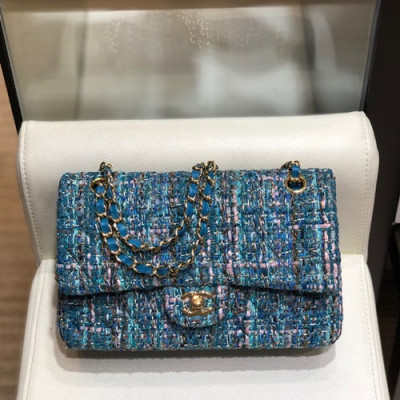 Chanel 2019 Tweed Shoulder Bag ,25CM - 샤넬 2019 여성용 트위드 숄더백  1112 - CHAB1264,25CM,블루