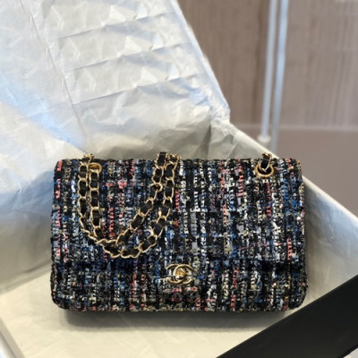 Chanel 2019 Tweed Shoulder Bag ,25CM - 샤넬 2019 여성용 트위드 숄더백  1112 - CHAB1265,25CM,블랙