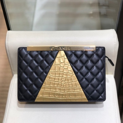 Chanel 2019 Leather Clutch Bag,26CM - 샤넬 2019 레더 클러치백,CHAB1275,26CM,블랙