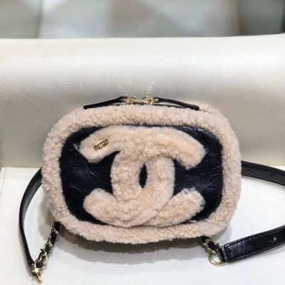 Chanel 2019 Women Hip Sack / Chain  Shoulder Bag,18cm - 샤넬 2019 여성용 힙색 / 체인 숄더백 CHAB1286, 18cm,블랙+베이지