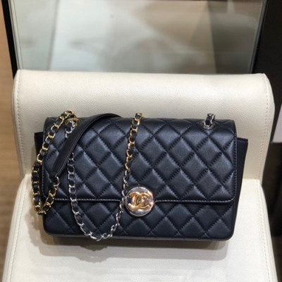 Chanel 2019 Women Large Chain Shoulder Cross Bag,23cm - 샤넬 2019 여성용 라지 체인 숄더 크로스백 CHAB1297, 23cm,블랙