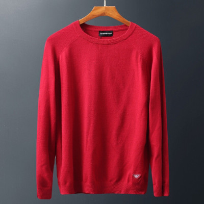 Armani 2019 Mens Patch Point Crew-neck Sweater - 알마니 2019 남성 패치포인트 크루넥 스웨터 Arm0354x.Size(m - 3xl).레드