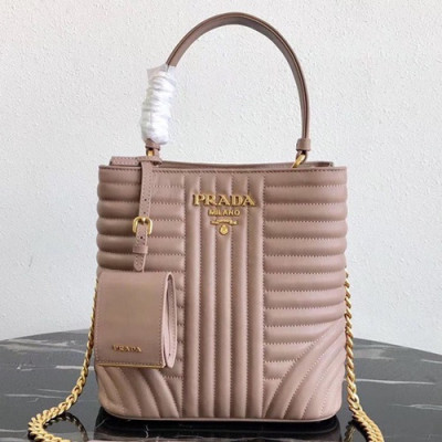 Prada 2019  Double Saffiano Tote Shoulder Bag,23cm - 프라다 2019 여성용 두블레 사피아노 토트 숄더백 ,1BA212-20,23cm,인디핑크