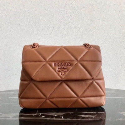 Prada 2019  Leather Shoulder Bag,24cm - 프라다 2019 여성용 레더 숄더백 ,1BD233-3,24cm,브라운