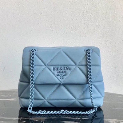 Prada 2019  Leather Shoulder Bag,24cm - 프라다 2019 여성용 레더 숄더백 ,1BD233-6,24cm,스카이블루