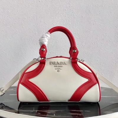 Prada 2019  Leather Tote Shoulder Bag,27cm - 프라다 2019 여성용 레더 토트 숄더백 ,1BD071-4,27cm,화이트