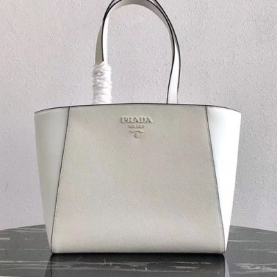 Prada 2019  Saffiano Tote Shoulder Bag,29cm - 프라다 2019 여성용 사피아노 토트 숄더백 ,1BG288-6,29cm,화이트