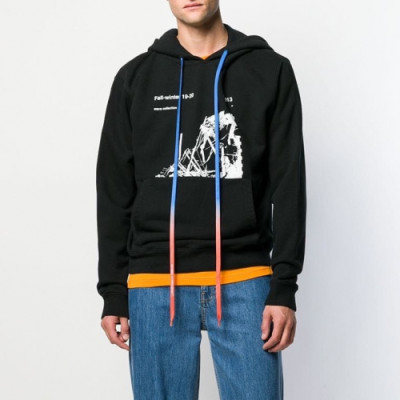 Off-white 2019 Mm/Wm Logo Cotton Oversize HoodT - 오프화이트 2019 남자 로고 코튼 오버사이즈 후드티 Off0197x.Size(xs - l).블랙