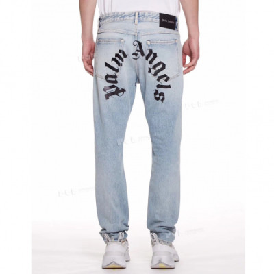 Palm Angels 2019 Mens Logo Casual Denim Pants - 팜 엔젤스 2019 남성 로고 캐쥬얼 데님 팬츠 Pam0050x.Size(s - xl).블루