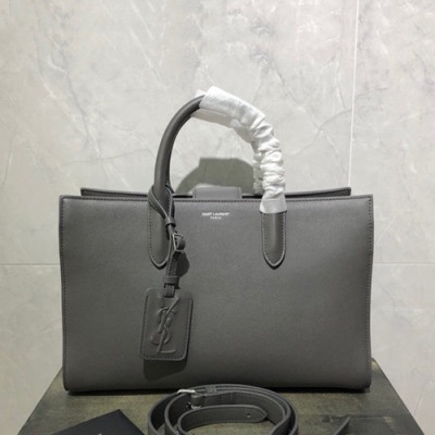 Saint Laurent 2019 Jane Leather Tote Shoulder Bag,30cm - 입생로랑 2019 여성용 제인 레더 토트 숄더백 504924, SLB0507,30cm,그레이