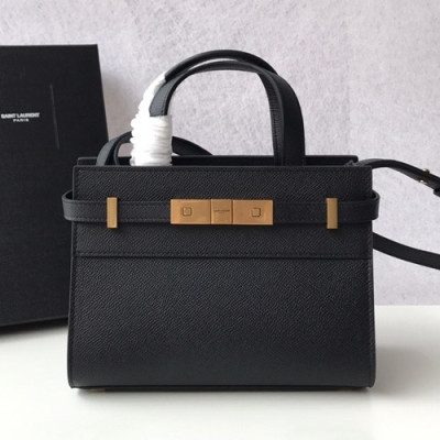 Saint Laurent 2019 Manhattan Leather Nano Tote Shoulder Bag,21cm - 입생로랑 2019 여성용 맨하탄 레더 나노 토트 숄더백,SLB0517,21cm,블랙