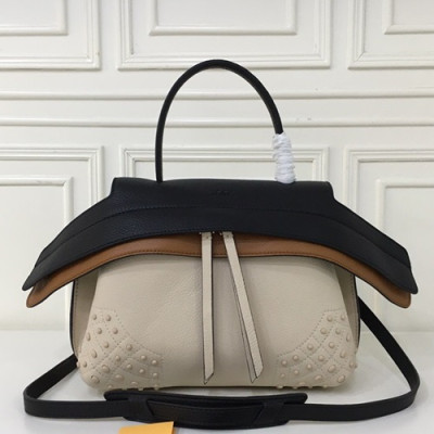 Tod's 2019  Leather Tote Shoulder Bag,28cm - 토즈 2019 레더 토트 숄더백,TODB0019,28cm,베이지+블랙