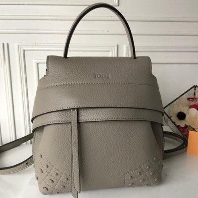 Tod's 2019  Leather Back Pack,22cm - 토즈 2019 여성용 레더 백팩,TODB0028,22cm,그레이