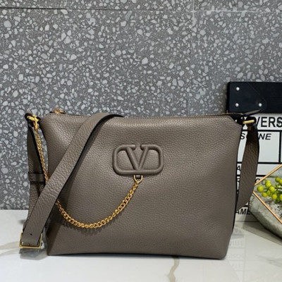 Valentino 2019 Leather Vsling Shoudler Bag,27CM - 발렌티노 2019 레더 브이슬링 숄더백,VTB0819,27CM,그레이