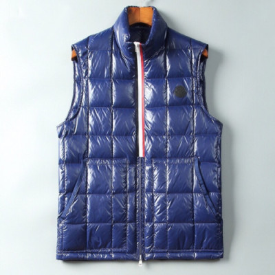 Moncler 2019 Mens Patch Logo Modern Goose Down Padding Vest - 몽클레어 2019 남성 패치 로고 모던 구스다운 패딩 조끼 Moc0978x.Size(m - 3xl).블루