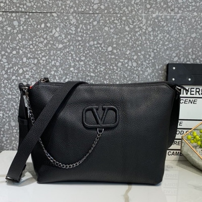 Valentino 2019 Leather Vsling Shoudler Bag,27CM - 발렌티노 2019 레더 브이슬링 숄더백,VTB0821,27CM,블랙