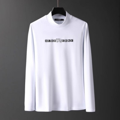 Burberry 2019 Mens Logo Cotton Turtle-neck Tshirt - 버버리 2019 남성 로고 코튼 기모 터틀넥 긴팔티 Bur01373x.Size(m - 3xl).화이트