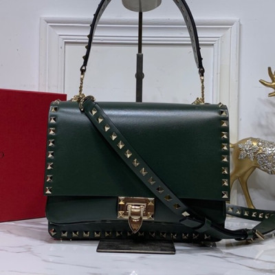 Valentino 2019 Leather Garavani Tote Shoudler Bag,24CM - 발렌티노 2019 레더 가라바니 토트 숄더백,8899-VTB0887,24CM,그린