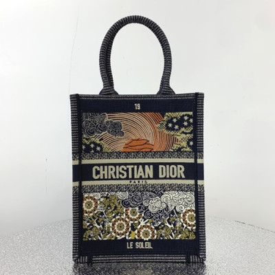 [매장판]Dior 2019 Women Canvas Book Mini Tote Shopper Bag ,40CM - 디올 2019 여성용 캔버스 북 미니 토트 쇼퍼백  DIOB0460,40CM,블랙