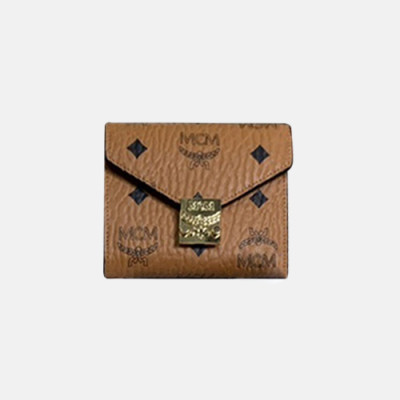 MCM 2019 Ladies Canvas Wallet - 엠씨엠 2019 여성용 캔버스 반지갑 MCMB0012, 11.5cm,브라운