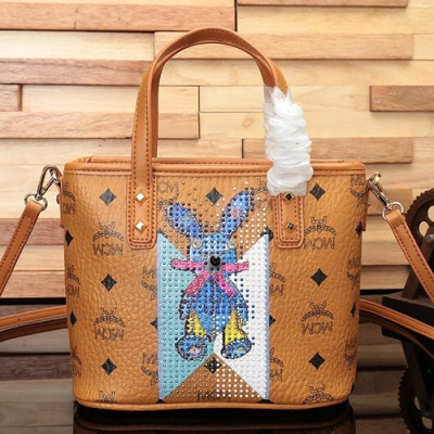 MCM 2019 Anya Visetos Mini Tote Shoulder Shopper Bag,20cm - 엠씨엠 2019 여성용 Anya 비세토스 미니 토트 숄더 쇼퍼백 MCMB0397, 20cm,브라운