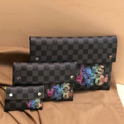 Louis Vuitton 2019 Alpha Triple Pochette Clutch Bag,29cm - 루이비통 2019 알파 트리플 포쉐트 남여공용 클러치백 M60255 ,LOUB1814,29cm,블랙