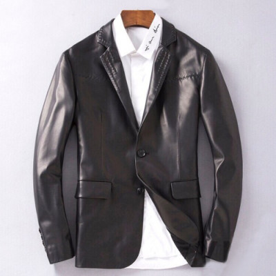 Bottega Veneta 2019 Mens Business Leather Suit Jacket - 보테가베네타 2019 남성 비지니스 가죽 슈트 자켓 Bot0085x.Size(l - 4xl).블랙