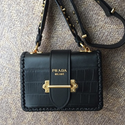 Prada 2019 Leather Shoulder Bag,20CM - 프라다 2019 레더 숄더백,PRAB0092,20cm,블랙