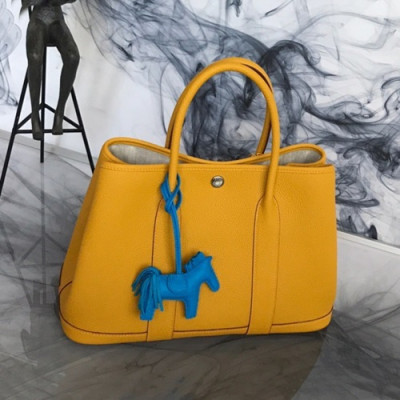 Hermes 2019 Garden Party Leather Tote Bag ,30cm - 에르메스 2019 가든파티 레더 여성용 토트백 HERB0778,30cm,옐로우