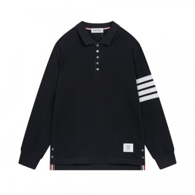 Thom Browne 2025  Mens Strap Polo Tshirt - 톰브라운 2025 남성 스트랩 폴로 긴팔티 Thom0412x.Size(m - 3xl).블랙