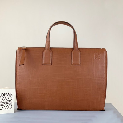 Loewe 2019 Leather Mens Business,38CM - 로에베 2019 남성용 레더 서류가방 ,LOEB0384, 38CM, 브라운