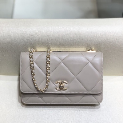 Chanel 2019 WOC Chain Cross Bag,19CM - 샤넬 2019 WOC 체인 크로스백,CHAB1309,19CM,그레이