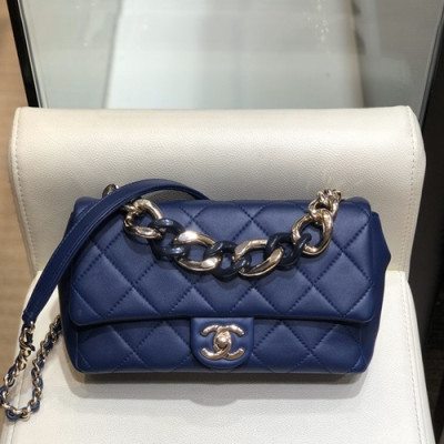 Chanel 2019 Woman Leather Tote Shoulder Bag 24CM - 샤넬 2019 여성용 레더 토트 숄더백,CHAB1315,24CM,네이비