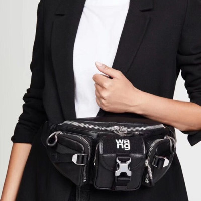 Alexander Wang 2019 Leather Hip Sack Belt Bag,32cm - 알렉산더왕 2019 레더 남여공용 힙색 벨트백 AWB0023,32cm,블랙