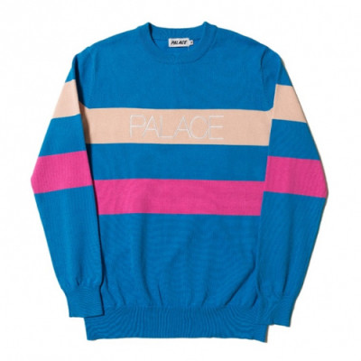 Palace 2019 Mens Crew-neck Cotton Sweater - 팔라스 2019 남성 크루넥 코튼 스웨터 Pala001x.Size(s - xl).스카이블루