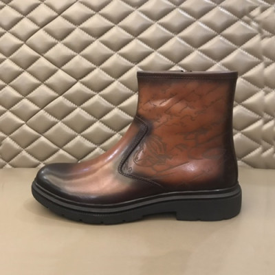 Berluti 2019 Mens Leather Boots -  벨루티 2019 남성용 레더 부츠,BERTS0054.Size(240 - 270).브라운