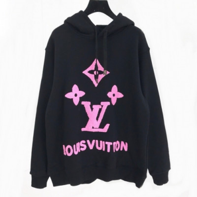 Louis vuitton 2019 Mm/Wm Logo Cotton HoodT - 루이비통 2019 남자 로고 코튼 후드티 Lou01422x.Size(s - 2xl).블랙