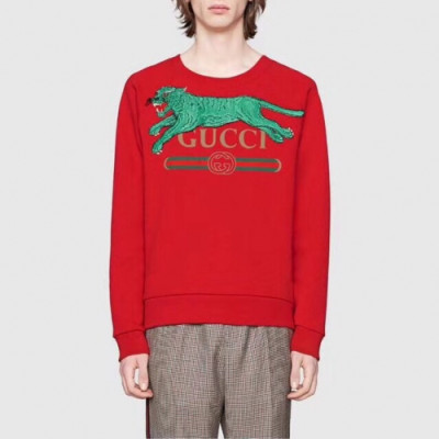 [구찌]Gucci 2019 Mens Logo Cotton Crew-neck Tshirts - 구찌 2019 남성 로고 코튼 크루넥 긴팔티 Guc01707x.Size(s - 2xl).레드