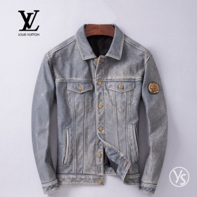 Louis vuitton 2019 Mens Logo Leather Jacket - 루이비통 2019 남성 로고 가죽 자켓 Lou01427x.Size(m - 3xl).그레이