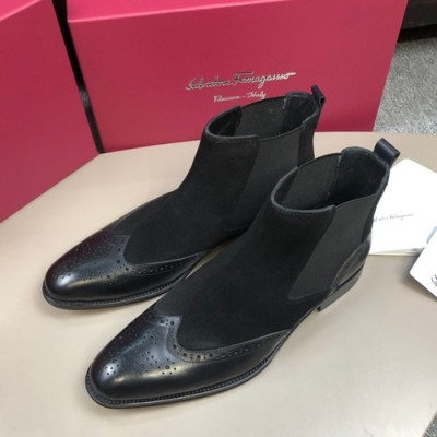 Ferragamo 2019 Mens Leather Boots - 페라가모 2019 남성용 레더 부츠,FGMS0119,Size(240 - 270).블랙