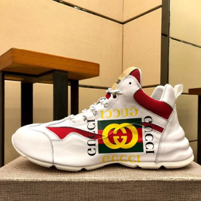 Gucci 2019 Mens Leather Sneakers - 구찌 2019 남성용 레더 스니커즈 GUCS0540,Size(240 - 270),화이트