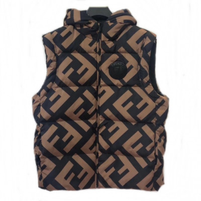 Fendi 2019 Mens Logo Goose Down Padding Vest - 펜디 2019 남성 로고 구스다운 패딩 조끼 Fen0442x.Size(m - 2xl).브라운