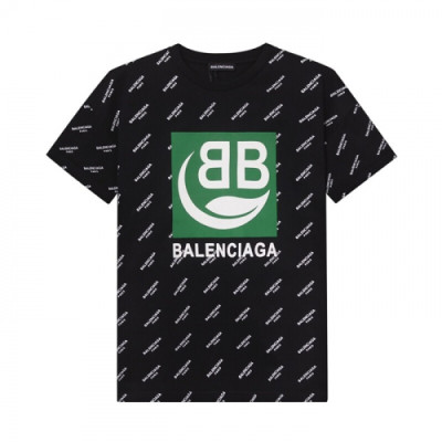 Balenciaga 2019 Mm/Wm Oversize Logo Cotton Short Sleeved Tshirt - 발렌시아가 남자 오버사이즈 로고 코튼 반팔티 Bal0373x.Size(xs - l).블랙